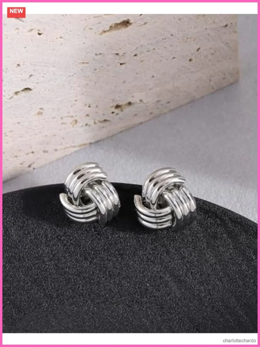 14K Gold Plated Hypoallergenic Chunky Knot Statement Earrings for Women